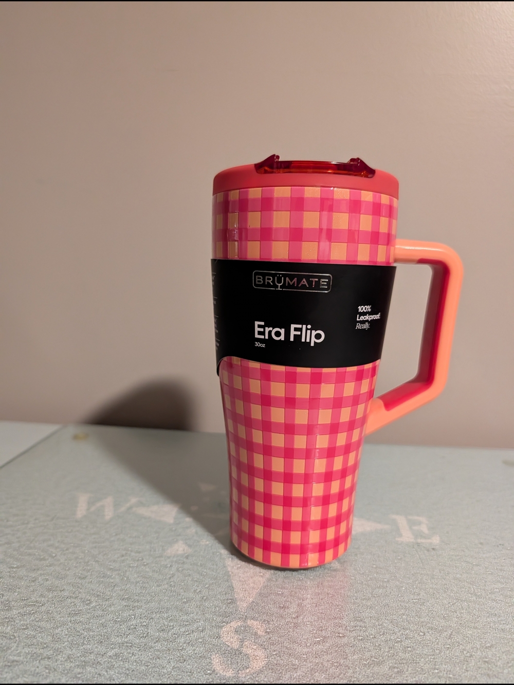 Brumate Era Flip Peach Gingham 30 oz NWT